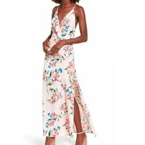 LUSH Floral V-neck Maxi Dress Pink Size XXL NWT